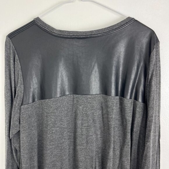 Aritzia Wilfred Free Simone Gray/Black Shirt w/ Faux Leather Embellishments - Picture 11 of 11